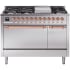Ilve Nostalgie II Collection UP48FQNMPSSPLP - 48 Inch Freestanding Dual Fuel Range in Front View