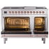 Ilve Nostalgie II Collection UP48FQNMPSSPLP - 48 Inch Freestanding Dual Fuel Range in Opened View