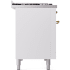 Ilve Nostalgie II Collection UP48FQNMPWHGLP - 48 Inch Freestanding Dual Fuel Range in Right Side View