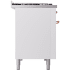 Ilve Nostalgie II Collection UP48FQNMPWHPLP - 48 Inch Freestanding Dual Fuel Range in Right Side View