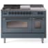 Ilve Nostalgie II Collection UP48FSNMPBGBLP - 48 Inch Freestanding Dual Fuel Range in Front View