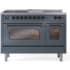 Ilve Nostalgie II Collection UP48FSNMPBGBLP - 48 Inch Freestanding Dual Fuel Range in Front View