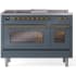 Ilve Nostalgie II Collection UP48FSNMPBGGLP - 48 Inch Freestanding Dual Fuel Range in Front View