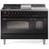Ilve Nostalgie II Collection UP48FSNMPBKBLP - 48 Inch Freestanding Dual Fuel Range in Front View