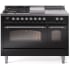 Ilve Nostalgie II Collection UP48FSNMPBKCLP - 48 Inch Freestanding Dual Fuel Range in Front View