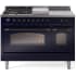 Ilve Nostalgie II Collection UP48FSNMPMBBLP - 48 Inch Freestanding Dual Fuel Range in Front View