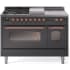 Ilve Nostalgie II Collection UP48FSNMPMGPLP - 48 Inch Freestanding Dual Fuel Range in Front View