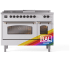 Ilve Nostalgie II Collection UP48FSNMPRABLP - 48 Inch Freestanding Dual Fuel Range in Front View