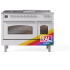 Ilve Nostalgie II Collection UP48FSNMPRACLP - 48 Inch Freestanding Dual Fuel Range in Front View