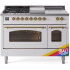 Ilve Nostalgie II Collection UP48FSNMPRAGLP - 48 Inch Freestanding Dual Fuel Range in Front View