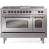 Ilve Nostalgie II Collection UP48FSNMPSSB - 48 Inch Freestanding Dual Fuel Range in Front View