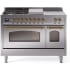 Ilve Nostalgie II Collection UP48FSNMPSSG - 48 Inch Freestanding Dual Fuel Range in Front View