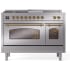 Ilve Nostalgie II Collection UP48FSNMPSSG - 48 Inch Freestanding Dual Fuel Range in Front View