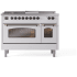 Ilve Nostalgie II Collection UP48FSNMPWHBLP - 48 Inch Freestanding Dual Fuel Range in Front View