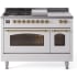 Ilve Nostalgie II Collection UP48FSNMPWHGLP - 48 Inch Freestanding Dual Fuel Range in Front View