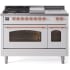 Ilve Nostalgie II Collection UP48FSNMPWHPLP - 48 Inch Freestanding Dual Fuel Range in Front View