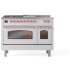 Ilve Nostalgie II Collection UP48FSNMPWHPLP - 48 Inch Freestanding Dual Fuel Range in Front View