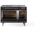 Ilve Nostalgie II Collection UP48FSQNMPBKCLP - 48 Inch Freestanding Dual Fuel Range in Opened View