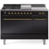Ilve Nostalgie II Collection UP48FSQNMPBKGLP - 48 Inch Freestanding Dual Fuel Range in Front View