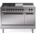 Ilve Nostalgie II Collection UP48FSQNMPSSBLP - 48 Inch Freestanding Dual Fuel Range in Front View