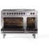 Ilve Nostalgie II Collection UP48FSQNMPSSBLP - 48 Inch Freestanding Dual Fuel Range in Opened View