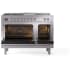 Ilve Nostalgie II Collection UP48FSQNMPSSCLP - 48 Inch Freestanding Dual Fuel Range in Opened View