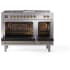 Ilve Nostalgie II Collection UP48FSQNMPSSGLP - 48 Inch Freestanding Dual Fuel Range in Opened View