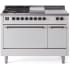 Ilve Nostalgie II Collection UP48FSQNMPWHBLP - 48 Inch Freestanding Dual Fuel Range in Front View