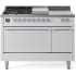 Ilve Nostalgie II Collection UP48FSQNMPWHCLP - 48 Inch Freestanding Dual Fuel Range in Front View
