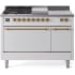 Ilve Nostalgie II Collection UP48FSQNMPWHGLP - 48 Inch Freestanding Dual Fuel Range in Front View