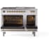 Ilve Nostalgie II Collection UP48FSQNMPWHGLP - 48 Inch Freestanding Dual Fuel Range in Opened View
