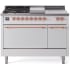Ilve Nostalgie II Collection UP48FSQNMPWHPLP - 48 Inch Freestanding Dual Fuel Range in Front View