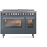 Ilve Professional Plus II UP48FWMPBGLP - 48 Inch Freestanding Dual Fuel Range with 8 Sealed Burners