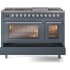Ilve Professional Plus II UP48FWMPBGLP - 48 Inch Freestanding Dual Fuel Range with 8 Sealed Burners