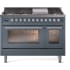 Ilve Professional Plus II UP48FWMPBGLP - 48 Inch Freestanding Dual Fuel Range with 8 Sealed Burners