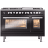 Ilve Professional Plus II UP48FWMPBK - 48 Inch Freestanding Dual Fuel Range with 8 Sealed Burners