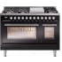 Ilve Professional Plus II UP48FWMPBK - 48 Inch Freestanding Dual Fuel Range with 8 Sealed Burners