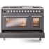 Ilve Professional Plus II UP48FWMPMGLP - 48 Inch Freestanding Dual Fuel Range with 8 Sealed Burners