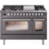 Ilve Professional Plus II UP48FWMPMGLP - 48 Inch Freestanding Dual Fuel Range with 8 Sealed Burners
