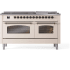 Ilve Nostalgie II Collection UP60FNMPAWB - 60 Inch Freestanding Dual Fuel Range in Front View