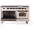 Ilve Nostalgie II Collection UP60FNMPAWBLP - 60 Inch Freestanding Dual Fuel Range in Front View