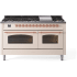Ilve Nostalgie II Collection UP60FNMPAWPLP - 60 Inch Freestanding Dual Fuel Range