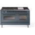 Ilve Nostalgie II Collection UP60FNMPBGBLP - 60 Inch Freestanding Dual Fuel Range