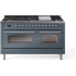 Ilve Nostalgie II Collection UP60FNMPBGC - 60 Inch Freestanding Dual Fuel Range