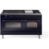 Ilve Nostalgie II Collection UP60FNMPMBB - 60 Inch Freestanding Dual Fuel Range
