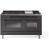 Ilve Nostalgie II Collection UP60FNMPMGB - 60 Inch Freestanding Dual Fuel Range