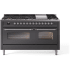 Ilve Nostalgie II Collection UP60FNMPMGC - 60 Inch Freestanding Dual Fuel Range
