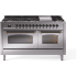 Ilve Nostalgie II Collection UP60FNMPSSBLP - 60 Inch Freestanding Dual Fuel Range