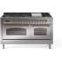 Ilve Nostalgie II Collection UP60FNMPSSGLP - 60 Inch Freestanding Dual Fuel Range