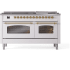 Ilve Nostalgie II Collection UP60FNMPWHG - 60 Inch Freestanding Dual Fuel Range